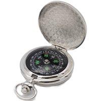Silver Editions Silvered Pocket Compass in Metallic Silver