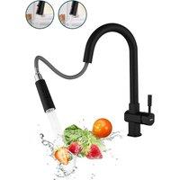 Sren Pull-Out Kitchen Mixer Tap 2-Mode Spray 360 Swivel Black