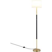 Costway Linen Fabric Floor Lamp with Powder Coated Metal Frame in Black