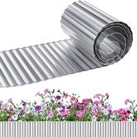 NESTLUNE Silver 12.5cm*6m Metal Garden Edging Roll Landscape Edging | Size: 100 cm x 60 cm