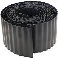 NESTLUNE Black 15.5cm*6m Metal Garden Edging Roll Landscape Edging | Size: 100 cm x 15 cm