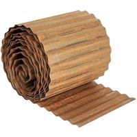 NESTLUNE Rust 20.5cm*6m Metal Garden Edging Roll Landscape Edging in Brown | Size: 100 cm x 15 cm