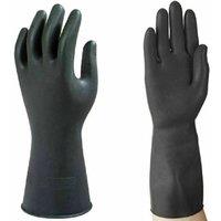 NESTLUNE Heavy Duty Black Natural Rubber Latex Gloves | Size: 10