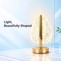 PAWNORA Creative Golden Leaf Desk Lamp in Gold