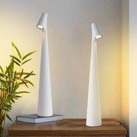 PAWNORA 35cm White Cordless Table Lamp USB LED Dimmable Night Light
