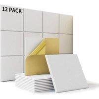 NESTLUNE 12X White Sound Proofing Pad, Square Acoustic Wall Panel