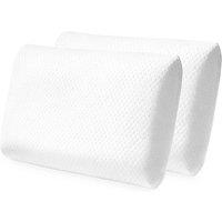 Lavio Ergonomic Memory Foam Pillow Neck Shoulder Pain Relief Washable 2PC in White