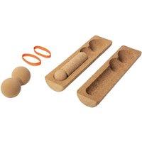Centra Balance Board 5-In-1 Cork Ankle Trainer with Massage Ball Home, Brown