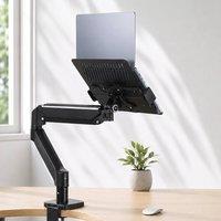Levede Single Monitor Arm Tray Laptop Stand Adjustable Gas Desk Mount, Black