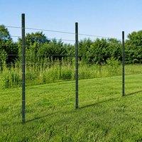 Mountview Metal Fence Posts 3Ft 10Pc U Shape Powder Coated for Garden, Green