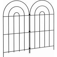 Mountview Garden Fence 10pc Metal Dog Fence Picket Fence Black Q195 Steel