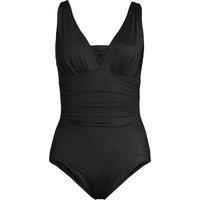 Lands' End Women's Grecian V-neck Slender Swimsuit in Black | Size: 20