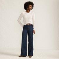 Lands' End Women's Tall Recover Wide Leg Jeans, High Waisted in Midnight | Size: 16XL