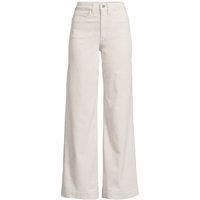 Lands' End Women's Plus Wide Leg Cord Jeans, High Waisted in Ivory | Size: 24