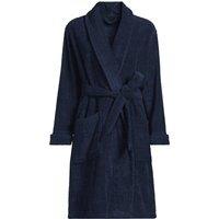 Lands' End Women's Petite Soft Cotton Terry Robe in Dark Navy | Size: XS