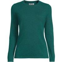 Lands' End Women's Petite Crew Neck Cashmere Jumper in Bottle Green | Size: Small