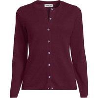 Lands' End Women's Petite Crew Neck Cashmere Cardigan in Burgundy | Size: Medium
