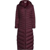 Lands' End Women's Wanderweight Down Ultralight Packable Hooded Maxi Coat in Burgundy | Size: Medium