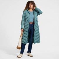 Lands' End Women's Wanderweight Down Ultralight Packable Hooded Maxi Coat in Bottle Green | Size: XS