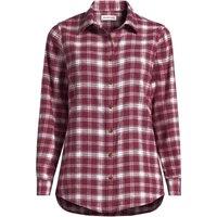 Lands' End Women's Long Sleeve Flannel Boyfriend Shirt in Burgundy | Size: Large