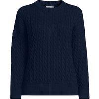 Lands' End Women's Petite Cable Knit Drifter Jumper in Dark Navy | Size: Medium