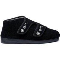 Hotter Women's Wide Fit 'Nest' Bootie Slippers in Black | Size: 8