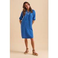 Brakeburn Women's Ocean Knee Length Dress in Mid Blue | Size: 8