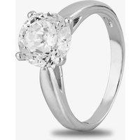 Starbright Women's Silver 8mm Four Claw Round Cubic Zirconia Ring R6025(8M) 3A 58 (Q 1/4) | Size: 54 (N)