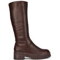 XY London Women's 'Maura' Chunky Sole Mid Calf Boots in Brown | Size: 4