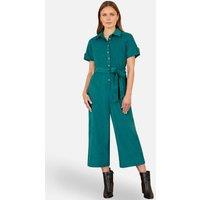 Yumi Women's Cord Relaxed Jumpsuit in Teal | Size: 10
