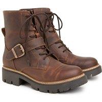 Celtic & Co Women's Strap Detail Lace Up Ankle Boots in Dark Brown | Size: 6