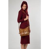 NiNa Amora Women's 'Sabrina' Leather Shoulder Bag in Tan