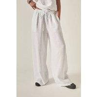 James Lakeland Women's White Linen Summer Trousers | Size: 16