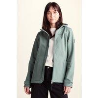 TOG24 Women's 'Keld' Shower Resistant Hooded Softshell Jacket in Light Green | Size: 10