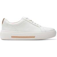 Clarks Women's Hollyhock Walk Off-White Leather Trainers in White | Size: 4-Wide Fit