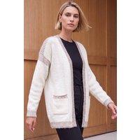 Roman Women's Blanket Stitch Cardigan in White | Size: 18