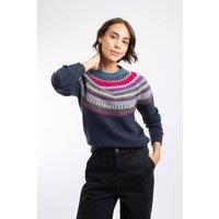 Weird Fish Women's Carmelo Fair Isle Jumper in Navy | Size: 14