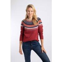 Weird Fish Women's Carmelo Fair Isle Jumper in Crimson | Size: 8