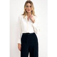 Phase Eight Women's Maisie Beaded Collar Shirt in Off-White | Size: 14
