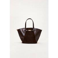 Phase Eight Women's Leather Tote Bag in Dark Brown