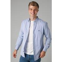 French Connection Men's Cotton Long Sleeve Oxford Shirt in Blue | Size: Large