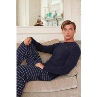 British Boxers Men's "Night Stripe" Bamboo Pyjama Set in Navy | Size: Large