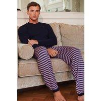 British Boxers Men's "London Stripe" Bamboo Pyjama Set in Navy | Size: XL