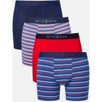 British Boxers Men's Pack of Four "London Stripe" Bamboo Stretch Trunks | Size: XL
