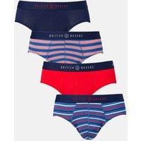 British Boxers Men's Pack of Four "London Stripe" Bamboo Briefs | Size: XL