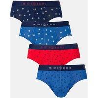 British Boxers Men's Pack of Four "Blizzard" Bamboo Briefs | Size: Small