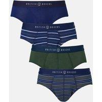 British Boxers Men's Pack of Four "Night Stripe" Bamboo Briefs | Size: Large