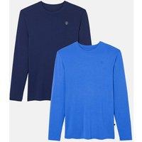 British Boxers Men's Two-Pack "The Blues" Bamboo Long Sleeve T-Shirts in Blue | Size: XL