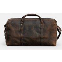 Touri Men's Genuine Leather Holdall Luggage Bag Brown