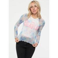Beatles Women's Drop T Logo Long Sleeve Mesh Crop Top in White | Size: XL